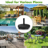 50 LBS Heavy Duty Patio Umbrella Stand 20" Round Wicker Style Resin Umbrella Base Umbrella Holder with 4 Lockable Wheels