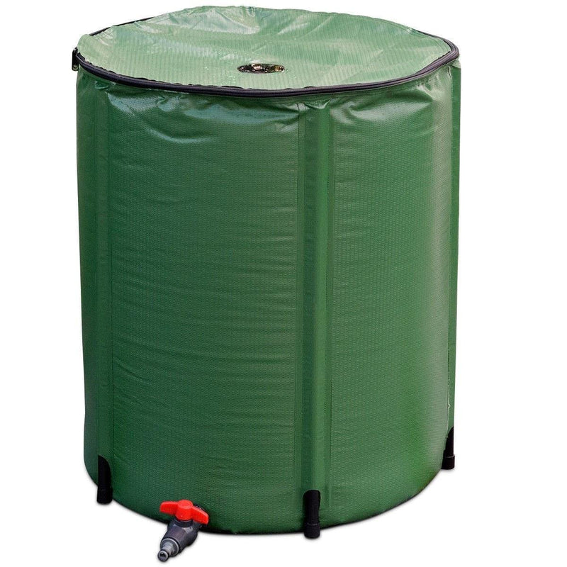 53 Gallon Portable Collapsible Rain Barrel Water Collector Tank - Bestoutdor