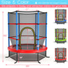 55" Round Kids Trampoline Outdoor Indoor Toddler Trampoline Bouncing Jumping Mat with Safety Enclosure Net