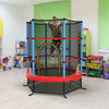 55" Round Kids Trampoline Outdoor Indoor Toddler Trampoline Bouncing Jumping Mat with Safety Enclosure Net