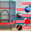 55" Round Kids Trampoline Outdoor Indoor Toddler Trampoline Bouncing Jumping Mat with Safety Enclosure Net