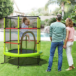 55" Round Kids Trampoline Outdoor Indoor Toddler Trampoline Bouncing Jumping Mat with Safety Enclosure Net