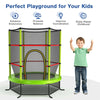 55" Round Kids Trampoline Outdoor Indoor Toddler Trampoline Bouncing Jumping Mat with Safety Enclosure Net