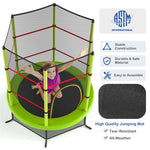 55" Round Kids Trampoline Outdoor Indoor Toddler Trampoline Bouncing Jumping Mat with Safety Enclosure Net