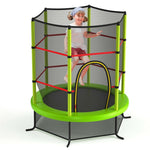 55" Round Kids Trampoline Outdoor Indoor Toddler Trampoline Bouncing Jumping Mat with Safety Enclosure Net