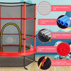 55" Round Kids Trampoline Outdoor Indoor Toddler Trampoline Bouncing Jumping Mat with Safety Enclosure Net