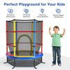 55" Round Kids Trampoline Outdoor Indoor Toddler Trampoline Bouncing Jumping Mat with Safety Enclosure Net