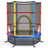 55" Round Kids Trampoline Outdoor Indoor Toddler Trampoline Bouncing Jumping Mat with Safety Enclosure Net