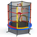 55" Round Kids Trampoline Outdoor Indoor Toddler Trampoline Bouncing Jumping Mat with Safety Enclosure Net