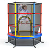 55" Round Kids Trampoline Outdoor Indoor Toddler Trampoline Bouncing Jumping Mat with Safety Enclosure Net