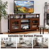 58 Inch Fireplace TV Stand Entertainment Console Center with 2 Cabinets for 18" Electric Fireplace & TVs up to 65"