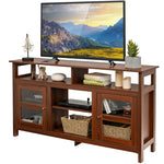 58 Inch Fireplace TV Stand Entertainment Console Center with 2 Cabinets for 18" Electric Fireplace & TVs up to 65"