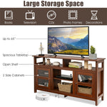 58" Fireplace TV Stand for TVs up to 65", Farmhouse Entertainment Center Wood Media Console with 2 Cabinets & 4 Shelves for 18" Fireplace