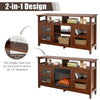 58 Inch Fireplace TV Stand Entertainment Console Center with 2 Cabinets for 18" Electric Fireplace & TVs up to 65"