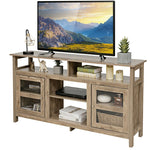 58 Inch Fireplace TV Stand Entertainment Console Center with 2 Cabinets for 18" Electric Fireplace & TVs up to 65"