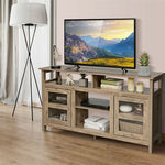 58 Inch Fireplace TV Stand Entertainment Console Center with 2 Cabinets for 18" Electric Fireplace & TVs up to 65"