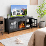 58" Electric Fireplace TV Stand for TVs up to 65", Entertainment Center with 1400W Fireplace, Remote Control, Thermostat & Adjustable Shelves