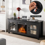 58" Fireplace TV Stand for TVs up to 65 Inches with 1400W Electric Fireplace Insert & Remote Control