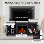 58" Fireplace TV Stand for TVs up to 65 Inches with 1400W Electric Fireplace Insert & Remote Control