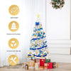 5FT White Christmas Tree Artificial Xmas Pine Tree with 350 PVC Brand Tips & Metal Stand for Outdoor Indoor Holiday Decor