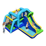 5 In 1 Castle Inflatable Bouncer Water Slide Park Bounce House With Slide Jumping Area Climbing Wall