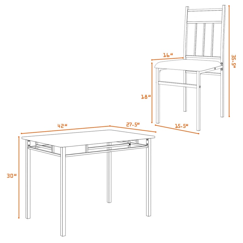 5 Piece Faux Marble Dining Table Set Kitchen Breakfast Furniture with 4 Padded Chairs