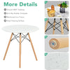 5 Piece Modern Round Dining Table Set for 4 Kitchen Table Set with 4 DSW Dining Chairs & Solid Wood Legs