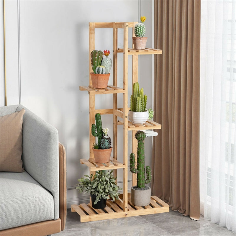 5 Tier 6 Potted Bamboo Plant Stand Rack Multiple Flower Pot Holder Shelf