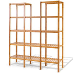 5 Tier Multifunctional Bamboo Shelf Rock Plant Display Stand (12 Pots) - Bestoutdor