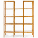 5 Tier Multifunctional Bamboo Shelf Rock Plant Display Stand (12 Pots) - Bestoutdor