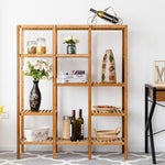 5 Tier Multifunctional Bamboo Shelf Storage Organizer Plant Rack Display Holder - Bestoutdor