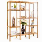 5 Tier Multifunctional Bamboo Shelf Storage Organizer Plant Rack Display Holder - Bestoutdor