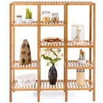 5 Tier Multifunctional Bamboo Shelf Storage Organizer Plant Rack Display Holder - Bestoutdor