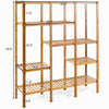 5 Tier Multifunctional Bamboo Shelf Storage Organizer Plant Rack Display Holder - Bestoutdor