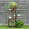 5 Tier Wood Plant Stand Flower Pot Holder with Windmill