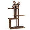 5 Tier Wood Plant Stand Flower Pot Holder with Windmill