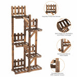 5 Tier Wood Plant Stand Flower Display Shelf Multifunctional Outdoor Storage Rack