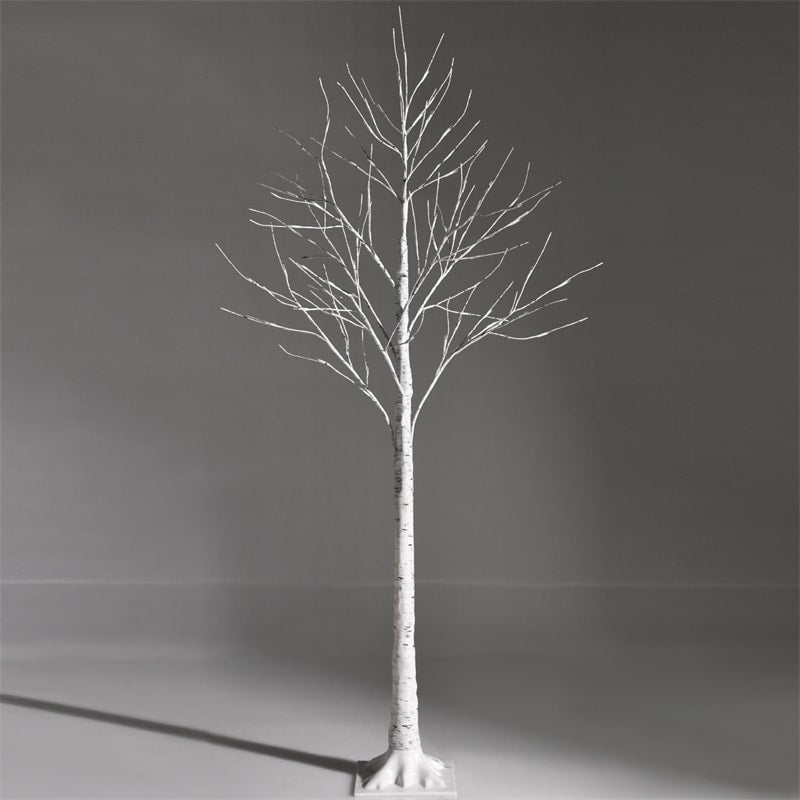 5ft Lighted White Twig Birch Artificial Christmas Tree with 72 LED Lights