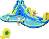 Inflatable Water Slide, 16x12FT Mega Waterslide Park with Adventure Long Slide, Splash Pool, 750W Blower for Kids Backyard Party Gifts