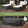 5PCS Patio Rattan Furniture Set Outdoor Sofa Chairs Ottomans with Acacia Wood Top Table, Wicker Conversation Set w/ Seat & Back Cushions for Backyard