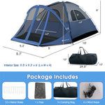 6-Person Portable Dome Camping Tent with Screen Room Porch & Removable Rainfly