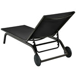 Outdoor Chaise Lounge Aluminum Patio Lounge Chair Reclining Pool Chair with Wheels & 6-Position Adjustable Backrest for Beach Yard