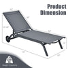 Outdoor Chaise Lounge Aluminum Patio Lounge Chair Reclining Pool Chair with Wheels & 6-Position Adjustable Backrest for Beach Yard