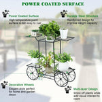 6-Tier Outdoor Garden Cart Metal Flower Rack Display Stand with 4 Wheels - Bestoutdor