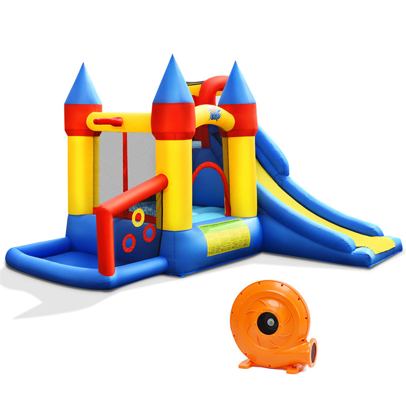 6-in-1 Inflatable Bounce House for Kids 5-12, Bouncy Castle with Slide, 50 Balls & 780W Blower, Indoor/Outdoor Party Fun for Backyard, Park, Birthday