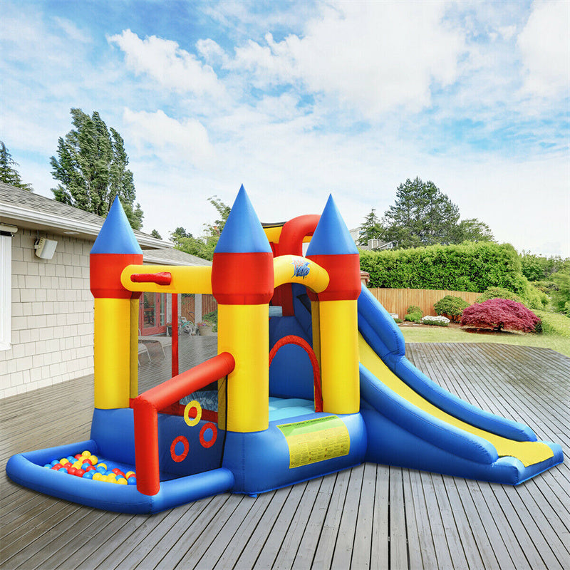 6-in-1 Inflatable Bounce House Slide Bouncy Castle Jumper with 50PCS Balls & 780W Blower for Kids 5-12 Indoor Outdoor Party Family Fun