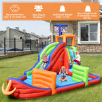 6-in-1 Pirate Ship Giant Water Park Kids Inflatable Water Slide Water Guns with 735W Blower