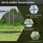 6.2ft Metal Chicken Coop Walk-in Chicken Run Dome Poultry Cage Galvanized Outdoor Hen Run House Rabbits Cage with Waterproof Cover