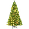 6.5FT Pre-Lit Hinged Christmas Tree 1100 Branch Tips with 450 LED Lights & Metal Stand