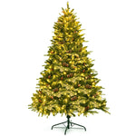 6.5ft Pre-lit Snow Flocked Hinged Artificial Christmas Tree with 450 LED Lights